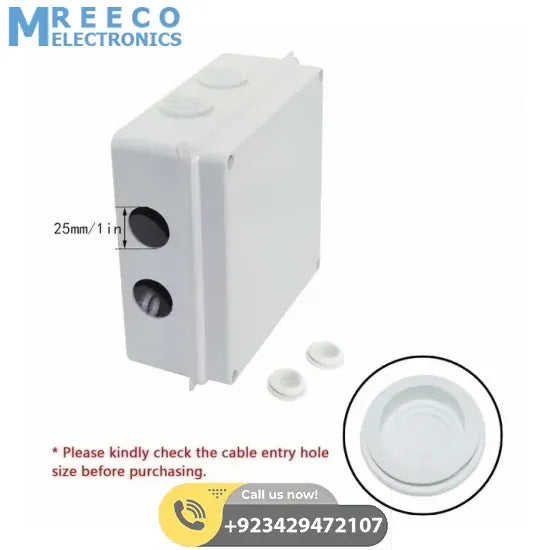 ABS Plastic Dust Proof Junction Box Universal Electrical Project Enclosure White 150mmx150mmx70mm - Back View