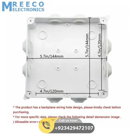 ABS Plastic Dust Proof Junction Box Universal Electrical Project Enclosure White 150mmx150mmx70mm - Top View