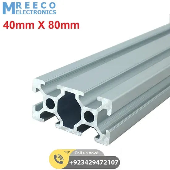 4080 Aluminium Profile Aluminium Extrusion For CNC Machines 1Feet - Front View