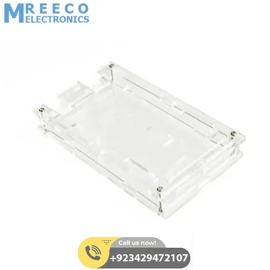 Transparent Acrylic Case Shell Enclosure Gloss Box For Arduino Mega 2560 R3 in Pakistan - Back View