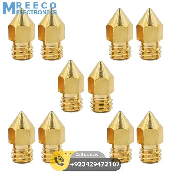 0.4mm 3D Printing Nozzle 3D Printer Accessories Mk8 Brass Nozzle - Front View