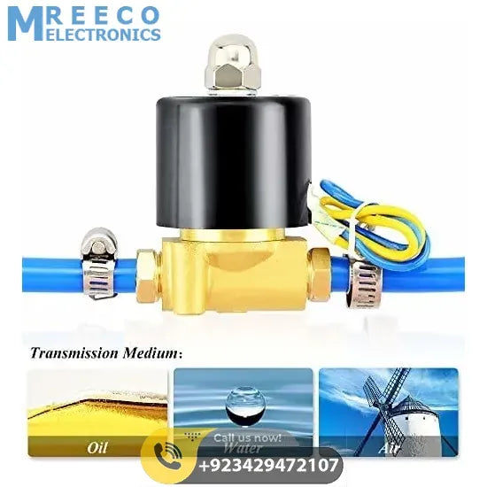 1/4 Inch 220V AC Brass Solenoid Valve For Water Oil Gas - Back View