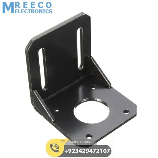 NEMA17 Stepper Motor Alloy Steel Mounting Bracket For CNC & 3D Printer - Front View