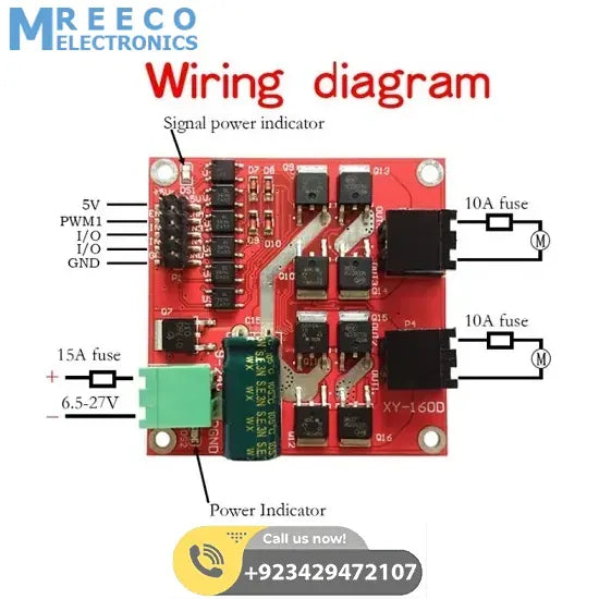Dual DC Motor Drive Module 7A 160W Industrial Grade Positive And Negative PWM Speed Regulation L298 Logic - Top View