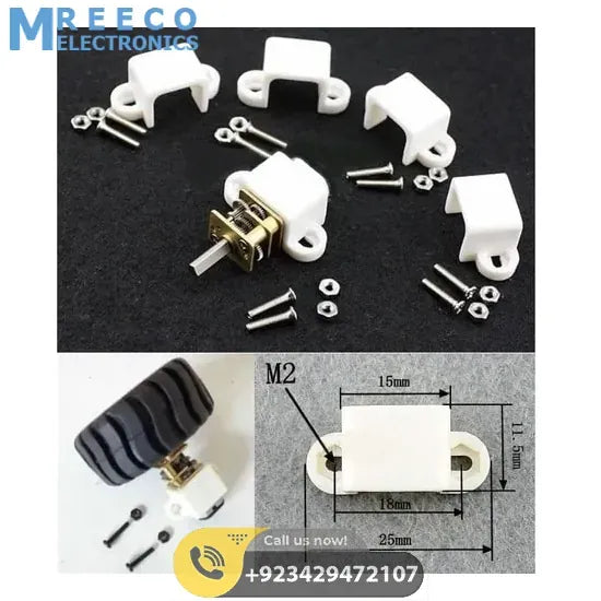 N20 DC Gear Motor Mount Bracket - Front View