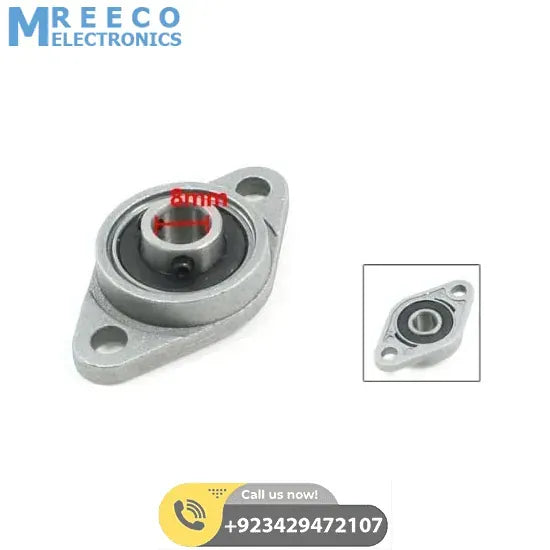 8mm Diameter Zinc Alloy Bearing Housing KFL08 FL08 K08 Flange Bearing With Pillow Block Bearing - Side View