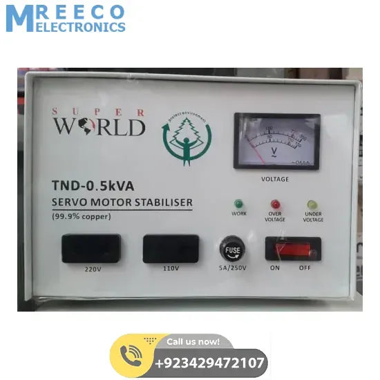 0.5kVA Servo Motor Stabiliser - Front View