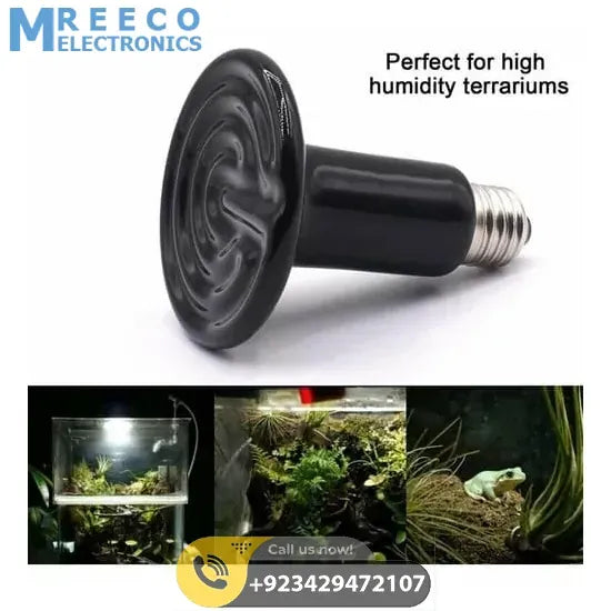 Mini Infrared Ceramic Heating Bulb Light 50W 220V Electric Heating Element For Egg Incubator Reptile Pets Birds - Back View