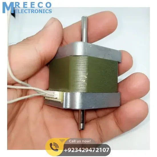Dual Shaft 0.6 Degree/Step 3 Phase Hybrid Stepper Motor NEMA 17 - Angle View