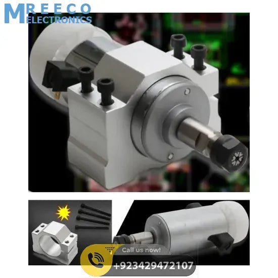 300W Spindle Motor With Mounting Bracket - Front View