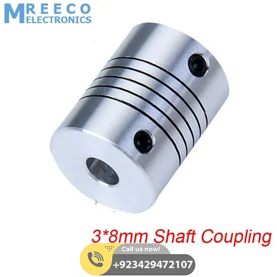Flexible Coupling Shaft 3x8mm - Back View