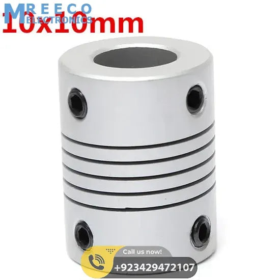 Flexible Coupling Shaft 10mmx10mm - Front View