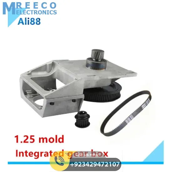Oblique Teeth NEMA34 Helical Gearbox With Timing Belt For CNC Machine In Pakistan - Side View