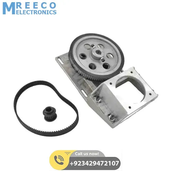 Oblique Teeth NEMA34 Helical Gearbox With Timing Belt For CNC Machine In Pakistan - Bottom View
