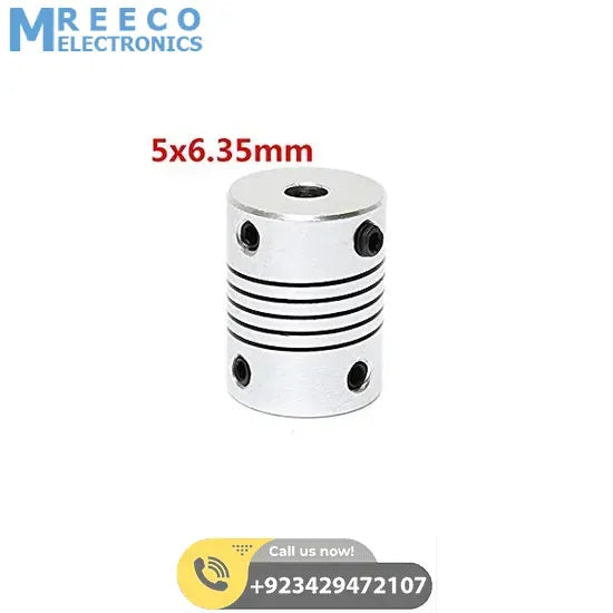 Flexible Coupling Shaft 5mmx6.35mm - Front View