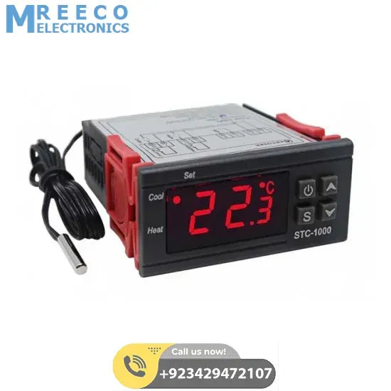 STC 1000 STC-1000 220V AC Digital Temperature Controller Thermostat Module - Front View