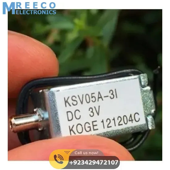 Mini 3V DC Solenoid Valve KSV05A Normally Open For Gas Air Valve - Front View