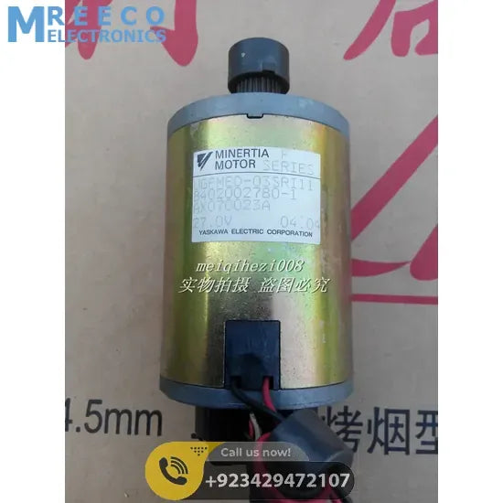 24V Japan YASKAWA Servo DC motor with encoder UGFMED-03SRI11 0V To 27V Maximum - Front View