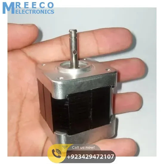 Round Shaft Nema17 Stepper Motor For 3D Printer & CNC - Side View
