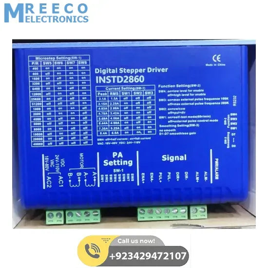 INSTD2860 8A NEMA23 NEMA34 Stepper Motor Driver In Pakistan - Front View