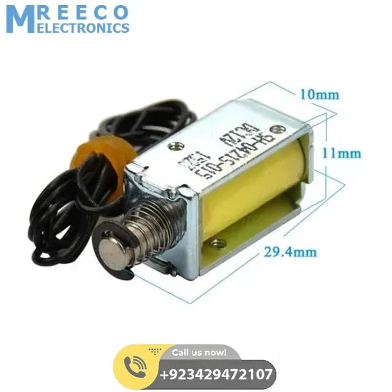 Micro Electromagnet DC12V 1.5W 4MM Stroke Through Push Pull Type Solenoid Electromagnet - Back View