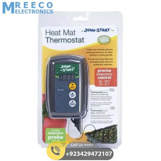 Jump Start Digital Heat Mat Thermostat Temperature Controller - Side View