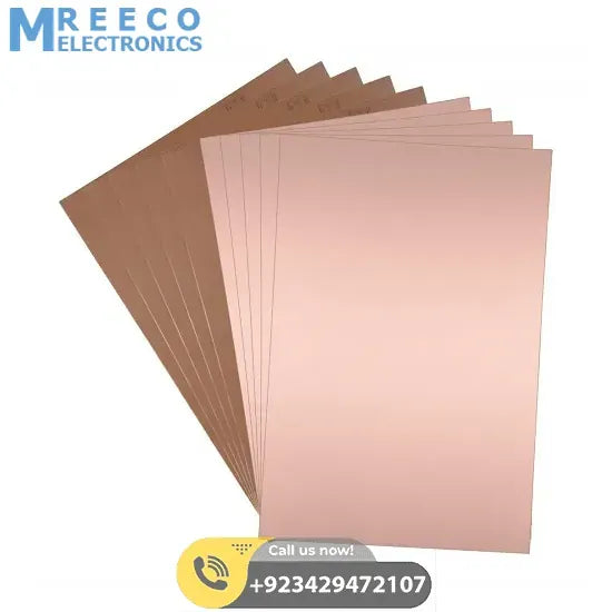 12x6.5 Inch One Sided Fiber Glass Copper Sheet PCB Board Clad Plate - Back View