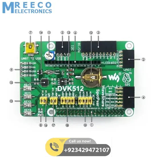 DVK512 Raspberry Pi Expansion Board in Pakistan - Front View