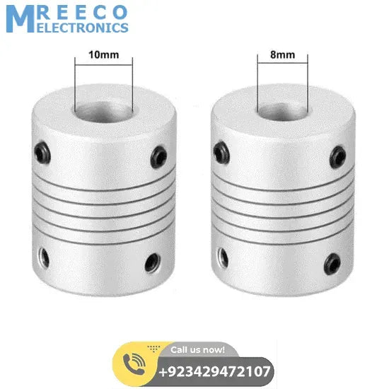 8x10mm Flexible Coupling Shaft - Back View