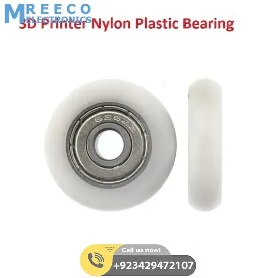 3D Printer Track Roller Nylon Plastic Bearing Pulley - Front View