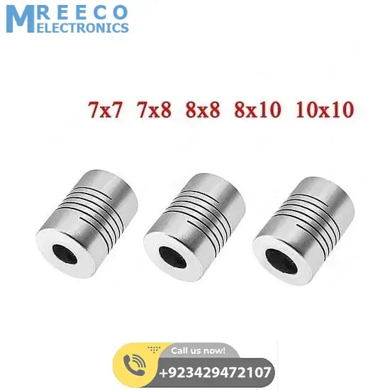 7x7mm Flexible Coupling Shaft - Back View