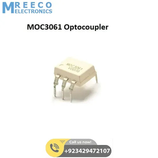 MOC3061 Zero Cross Phototriac Driver Optocoupler IC DIP6 - Front View