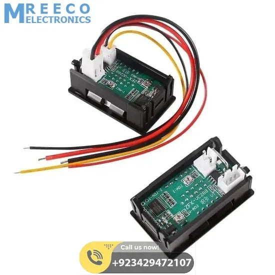 100A Digital Display Voltmeter Ammeter ZFX VC288 Dual LED Voltage Current Tester Monitor Panel Gauge WIth Shunt - Bottom View