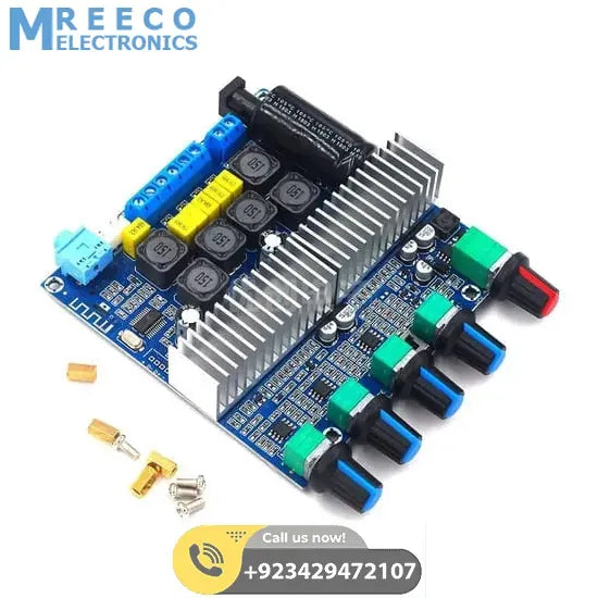 2.1 Channel Audio Stereo Equalizer Bluetooth HIFI Power Subwoofer Amplifier Board TPA3116D2 - Back View