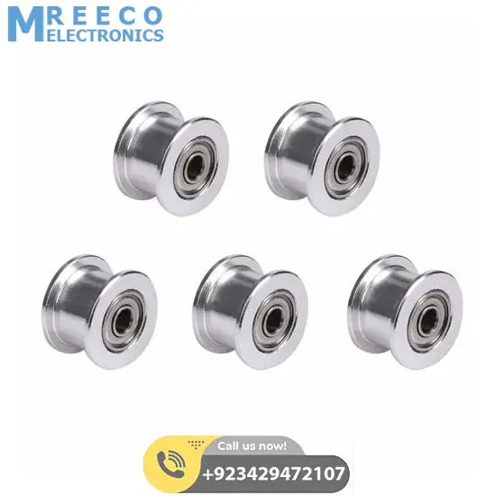 16T-6-3mm GT2 Idler Series 16T 3mm Aluminum Belt Pulley - Front View