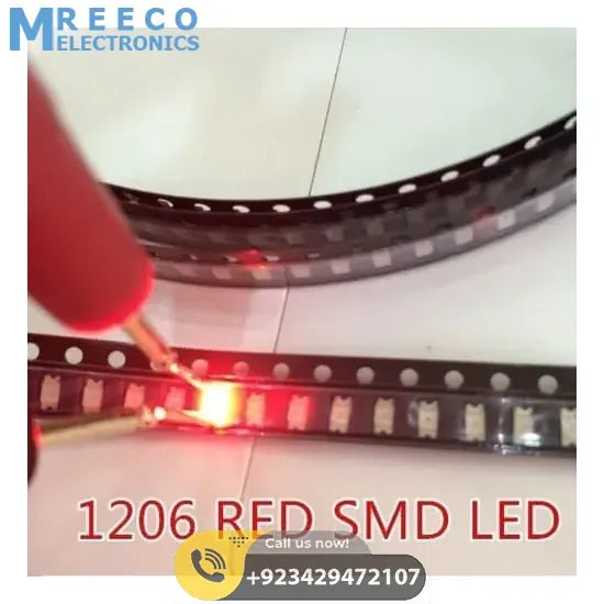 Red SMD 1206 LED Super Bright Light Emitting Diode - Back View