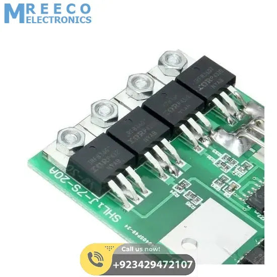 7s 24v 20A 18650 Lithium Lion Battery Charger Module Protection Board BMS PCB With Wire - Top View