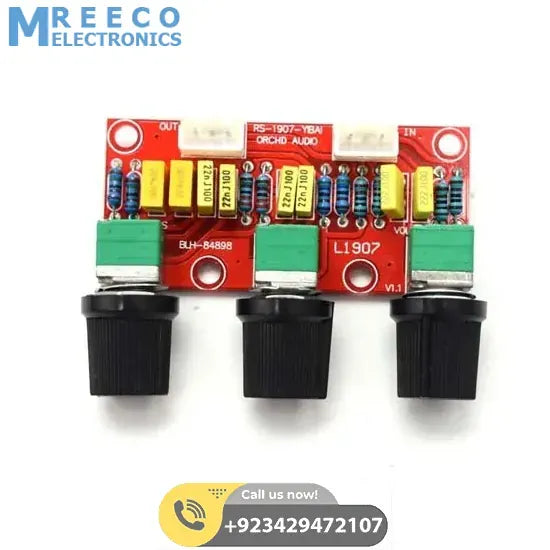 Lusya Mini Passive Tone Preamp Board Bass Treble Volume Control Pre-amplifier Preamp Board E3-001 - Side View