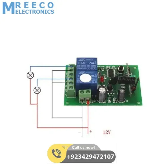 2 Channel RF Wireless System Remote Control Switch Module with Shell 12V 10A 315MHz for Smart Home - Top View
