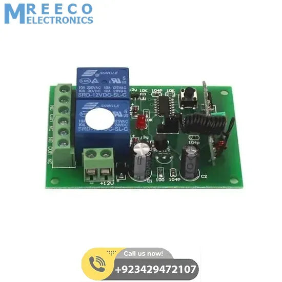 2 Channel RF Wireless System Remote Control Switch Module with Shell 12V 10A 315MHz for Smart Home - Bottom View