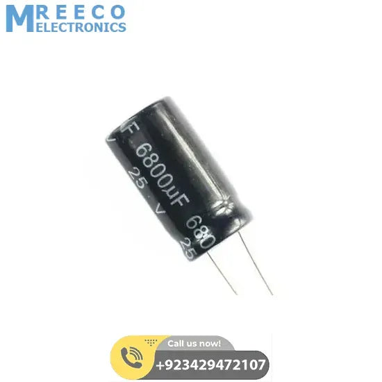 6800uf 25V Electrolytic Capacitor - Front View