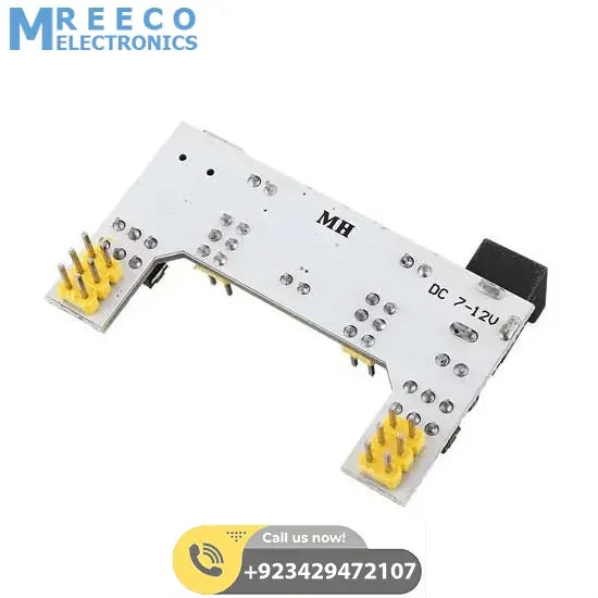 MB102 2 Channel 3.3V 5V Breadboard Power Supply Module White Breadboard Dedicated Power Module MB-102 Solderless Bread Board - Back View