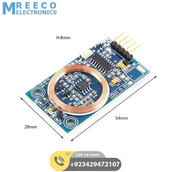 ID Card Decoder RFID Reader Module 125KHz TK4100 UART Output Board For Access Control DIY Modification - Angle View
