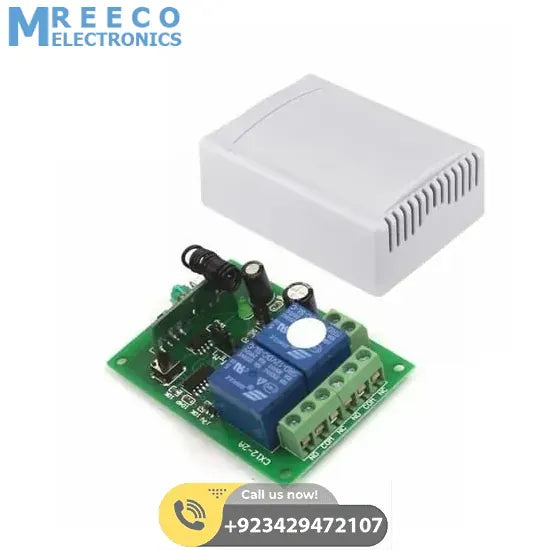 2 Channel RF Wireless System Remote Control Switch Module with Shell 12V 10A 315MHz for Smart Home - Angle View