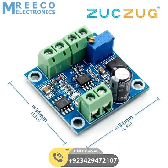 Frequency to Voltage Converter Module 0-1KHz to 0-10V Digital to Analog Voltage Signal Conversion Module - Back View