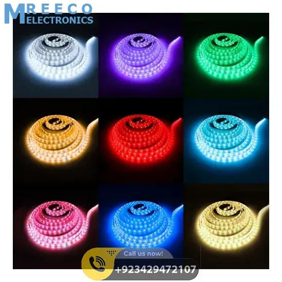 12v 5 Meter Red Color LED Light Strip 30 LED Per Meter - Front View