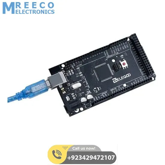 Original ELEGOO Arduino MEGA R3 Board ATmega 2560 With USB Cable Compatible with Arduino IDE Projects Italy Quality - Bottom View