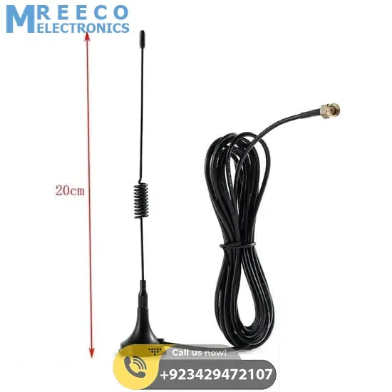 2G GSM SMA Straight Antenna Ham Radio Signal Booster High Gain Wireless Repeater - Side View