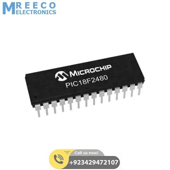 PIC18f2480 Microcontroller DIP 28 8-bit MCU Flash 16k - Side View