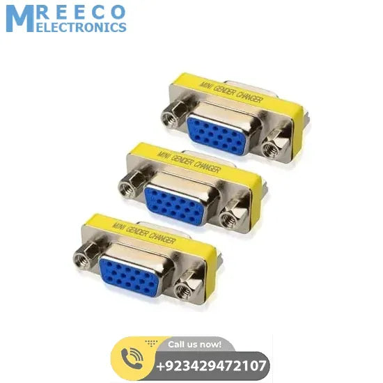 VGA Mini Gender Changer HD15 Female To Female VGA Coupler Cable Adapter - Side View